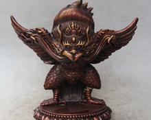 10" Chinese Tibet Bronze Buddhism Redpoll Winged Garuda Bird Eagle Buddha Statue 2024 - buy cheap