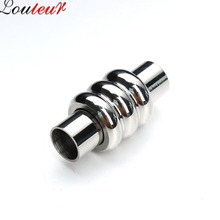 LOULEUR 1pc 5mm Silver Color Stainless Steel Magnetic Clasp Leather Cord Bracelet Buckle End Caps Connectors For Jewelry Making 2024 - buy cheap