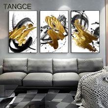 Abstract Golden Sand Canvas Art Tableaux Big Gold Poster Print Luxury Wall Art for Living Room Cuadros Salon Tableaux 3D Effect 2024 - buy cheap