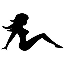 15.2*9.2CM Sexy Trucker Girl Car Window Decal Cartoon Motorcycle Stickers Car Accessories Black/Silver C4-0376 2024 - buy cheap