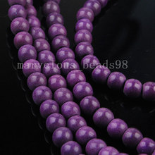 Бесплатная доставка красивых ювелирных изделий 4 мм Фиолетовый Howlite Круглые свободные шарики ювелирных изделий G5654 2024 - купить недорого
