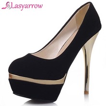 Lasyarrow Size 31-44 2018 Brand Platform Shoes Woman High Heels Pumps Stiletto Thin Heel Women's Shoes Round Toe Wedding Shoes 2024 - buy cheap