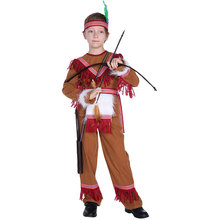 Fantasia infantil primitiva para meninos, roupa pra cosplay de carnaval, dia das bruxas, cosplay, fantasia de chefe rústico, caçador, archer 2024 - compre barato