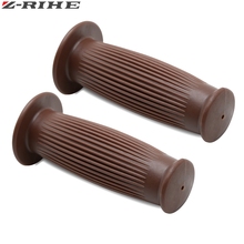 7/8" 22mm Retro Vintage Motorcycle Brown Hand Grip Throttle Handlebar Open Bar End Chopper Custom Cafe Racer Bobber 2024 - buy cheap