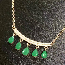 natural green emerald Pendant natural gemstone pendant necklace S925 silver Elegant Lovely Smiling face girl gift fine jewelery 2024 - buy cheap
