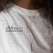 Минималистичное ожерелье e-Manco из нержавеющей стали для женщин, подвески, женское ожерелье, модные украшения 2024 - купить недорого