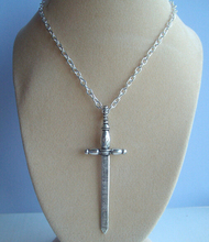 Hot Fashion Vintage Large Medieval Sword Charms Pendants Necklace Adonai Excalibur Gladiator Necklaces DIY Jewelry 2024 - buy cheap