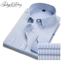 Drymargarida camisa social masculina, camisa social para homens de primavera com manga longa, listrada e formal de trabalho, para negócios 2024 - compre barato