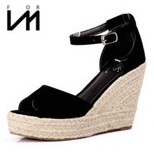 2015 Summer Shoes Espadrilles Wedge Sandals Women Shoes Open Toe Platform Bohemia Beach Sandals For Women Size 32-43 2024 - buy cheap