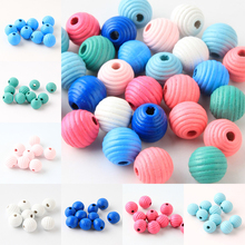 DIY 50pcs Thread Beehive Wooden Beads For Jewelry Making Crafts Kids Toys Teething 14mm Spacer Beading Beads 2024 - buy cheap