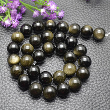 Natural Gold Obsidain Stone Round Loose Beads DIY Jewelry making materials 6mm 8mm 10mm 12mm 14mm 2024 - buy cheap