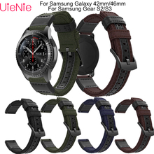 Pulseira de lona de 20mm 22mm, pulseira para samsung gear s3 frontier/classic, samsung gear s2/galaxy 42mm 46mm, pulseira de relógio inteligente 2024 - compre barato