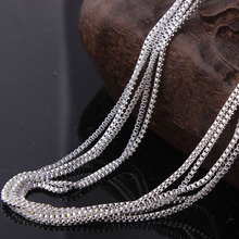 Wholesale Jewellery Silver Color Box Chain For Pendant Stock 16 18 20 22 24 26 28 30 Inch Chain 10pcs Packing In Opp Bag 2024 - buy cheap