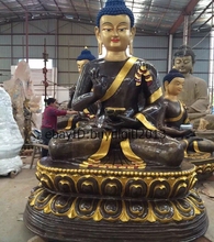 Huge China Tibetan Buddhism Temple Old Bronze Gilt Shakyamuni Buddha Statue 2024 - buy cheap