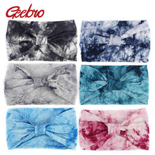Geebro Women's Headband Tie Dye Print Cotton Headbands Elastic Wide Stretch Knot Hair Bands For Women Head Band Headwear Bandage 2024 - buy cheap