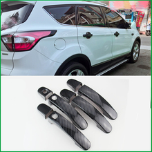 Для Ford Escape Kuga 2013-2018 ABS углеродное волокно вид дверная ручка крышка наклейка отделка Литье Авто Стайлинг автозапчасти 2024 - купить недорого