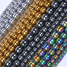 4/6/8/10 milímetros Rainbow Hematita Bola Redonda Beads Pedra Natural Beads Para DIY Colar Pulseira A jóia Que Faz Frete Grátis 2024 - compre barato