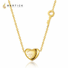 Martick colar de aço inoxidável 316l, corrente em formato de coração dourado, pingente eterno amor, jóias fashion para mulheres p3 2024 - compre barato
