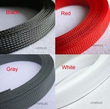 30mm Wide Braided PET Expandable Sleeving Cable Wire Sheath Black/Red/Orange/Green/Blue/Gray/White 2024 - buy cheap