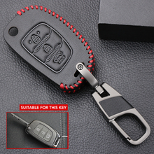 Car Styling Car Leather Key Case For Hyundai Creta I10 I20 Tucson Elantra Santa Fe 3 Button Remote Flip Fob Cover 2024 - buy cheap