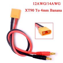 XT90 To 4mm Banana Plugs Battery Charge Cable Lipo Charger Lead 40cm 12AWG/14AWG for imax B6 2024 - buy cheap