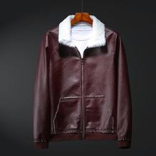 Novo outono da motocicleta jaquetas de couro dos homens inverno gola de pele jaqueta de couro masculino casacos plus size 8xl 2024 - compre barato