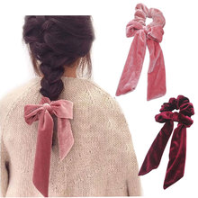 1 Piece Women Velvet Hair Scrunchies Fashion Girls Elastic Hair Bands Rope Lady Hair Tie Gift Ponytail Holder Bow Accessories 2024 - buy cheap