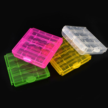 Caixa de armazenamento de pilhas aa/aaa, plástico, transparente, colorido, capa de suporte de bateria 2024 - compre barato