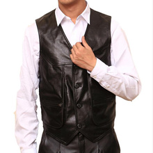 New 100% Leather Clothing Vests Genuine leather Fashion Man Slim Casual Vest outdoors Sleeveless jacket Men Tops vest 2024 - buy cheap