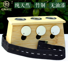 Caja de moxibustión de bambú, caja de masaje de acupuntura y moxibustión de tres agujeros 2024 - compra barato