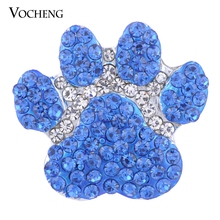 10PCS/Lot Wholesale 18mm Vocheng Ginger Snap Jewelry Blue Sugar Paw Print Button Vn-1380*10 Free Shipping 2024 - buy cheap