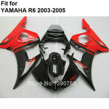 Motorcycle unpainted bodywork fairing kit for Yamaha YZFR6 2003 2004 2005 red black fairings YZF R6 03 04 05 BC48 2024 - buy cheap