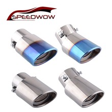 SPEEDWOW Universal Exhaust Tip Pipe TiP Round Tip Chrome Trim Throat Liner  Blue Burnt Muffler Resonator Car Tail Muffler Tail 2024 - buy cheap