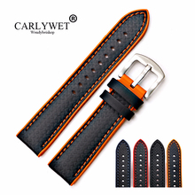 Carlywet 20-pulseira de silicone para relógio, 22mm, atacado, borracha de silicone, à prova d'água, substituição, cinto de relógio de pulso 2024 - compre barato