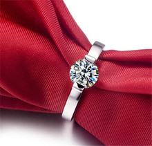 Пасьянс 1CT 6,5 мм G-H круглое моиссанитовое бриллиантовое кольцо Тест Положительный сертификат кольцо из стерлингового серебра 925 пробы цвет белого золота 2024 - купить недорого