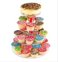 4 Tier Clear Circle Acrylic Round Cupcake Display Rack For Wedding Birthday Party Cake Wine Display Stand 2024 - buy cheap