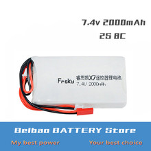 1 2 pcs 7.4V 2S 2000mAh 8C Rechargeable Lipo Battery for Frsky ACCST Taranis Q X7 Transmitter Remote Controller Spare Part 2024 - buy cheap