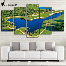 HD printed 5 piece canvas art golf course beautiful pool painting wall pictures for living room modern free shipping CU-2022B 2024 - buy cheap