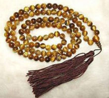 AAA Tibetan 108 Tiger Eye Prayer Buddha Bead Necklace 8mm 2024 - buy cheap