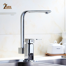 ZGRK New Kitchen sink Faucet mixer Seven Letter Design 360 Degree Rotation Water Purification tap Dual Handle European Style 2024 - buy cheap