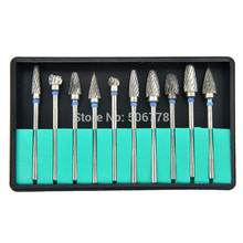 10 pcs/ Pack Tungsten Steel Dental Burs Lab Burrs Tooth Drill 2024 - buy cheap