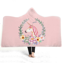 Cute Cartoon Unicorn Hooded Blanket Four Seasons Stylish Snuggle Throw Blanket Sherpa Fleece Wearable Blanket With Hat 2024 - buy cheap