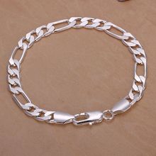 fine summer style silver plated bracelet 925-sterling-silver jewelry bijouterie 8mm chain bracelets for women men SB200 2024 - buy cheap