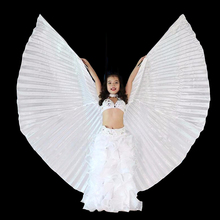 2019 Children Dance Wear Performance Props Belly Dance Accessories Egyptian Wings Non-Slit Isis Wings White (Silk-imitatation) 2024 - buy cheap