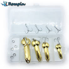 Rompin 1Box DD spoon fishing lure 5g 10g 15g 20g silver gold metal fishing bait spinner bait Treble Hook hard lures with box 2024 - buy cheap