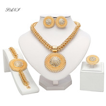 Fani Fashion African Beads Jewelry Set Wholesale Exquisite Dubai Gold Big Jewelry Set Brand Nigerian Wedding jewelry Set Bijoux 2024 - buy cheap