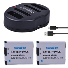 Durapro-bateria para câmera, carregador duplo usb, para canon ixus 900, 240hs, a3400, a4000, a2300, z1, 2 peças 2024 - compre barato
