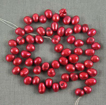 Unique Pearls jewellery Store Top Drilled Baroque Dark Red Freshwater Pearl Loose Beads 7-8mm One Full Strand YLS1-0018 2024 - buy cheap
