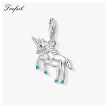 Colorful Horse Charms Pendant,2019 Summer Jewelry 925 Sterling Silver Cute Gift For Women Girls Fit Bracelet Necklace 2024 - buy cheap