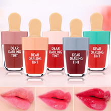 New Cores de Sorvete de Frutas Frescas Lip Glaze 5 Corante Líquido Lip Gloss Batom Verão Não-stick Copo ice Cream Lip Glaze 2024 - compre barato